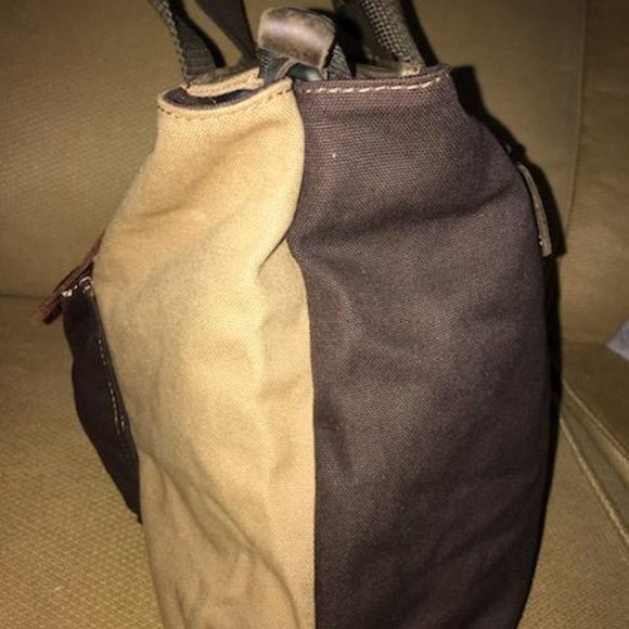 TSD Hidden Woods Canvas and Leather Brown Tote Bag electronics/computer case - Picture 7 of 16